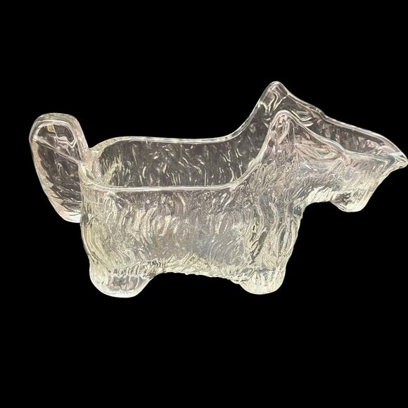 Vintage Scottish Terrier Scottie Dog Figural Clear Glass Creamer 1930s LE Smith - Picture 2 of 4